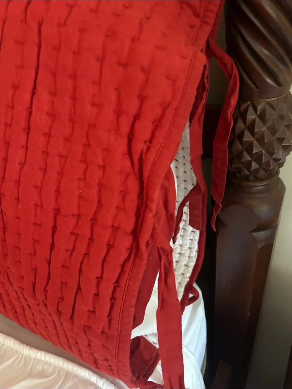 Pottery Barn brick  Red  king size Quilted Coverlet with Shams